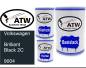 Preview: Volkswagen, Brilliant Black 2C, 9004: 500ml Lackdose + 500ml Klarlack + 250ml Härter - Set, von ATW Autoteile West.